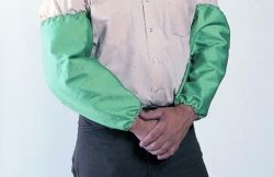 Flame-retardant cotton sleeves w/ 2 1/4" external elastic 18"